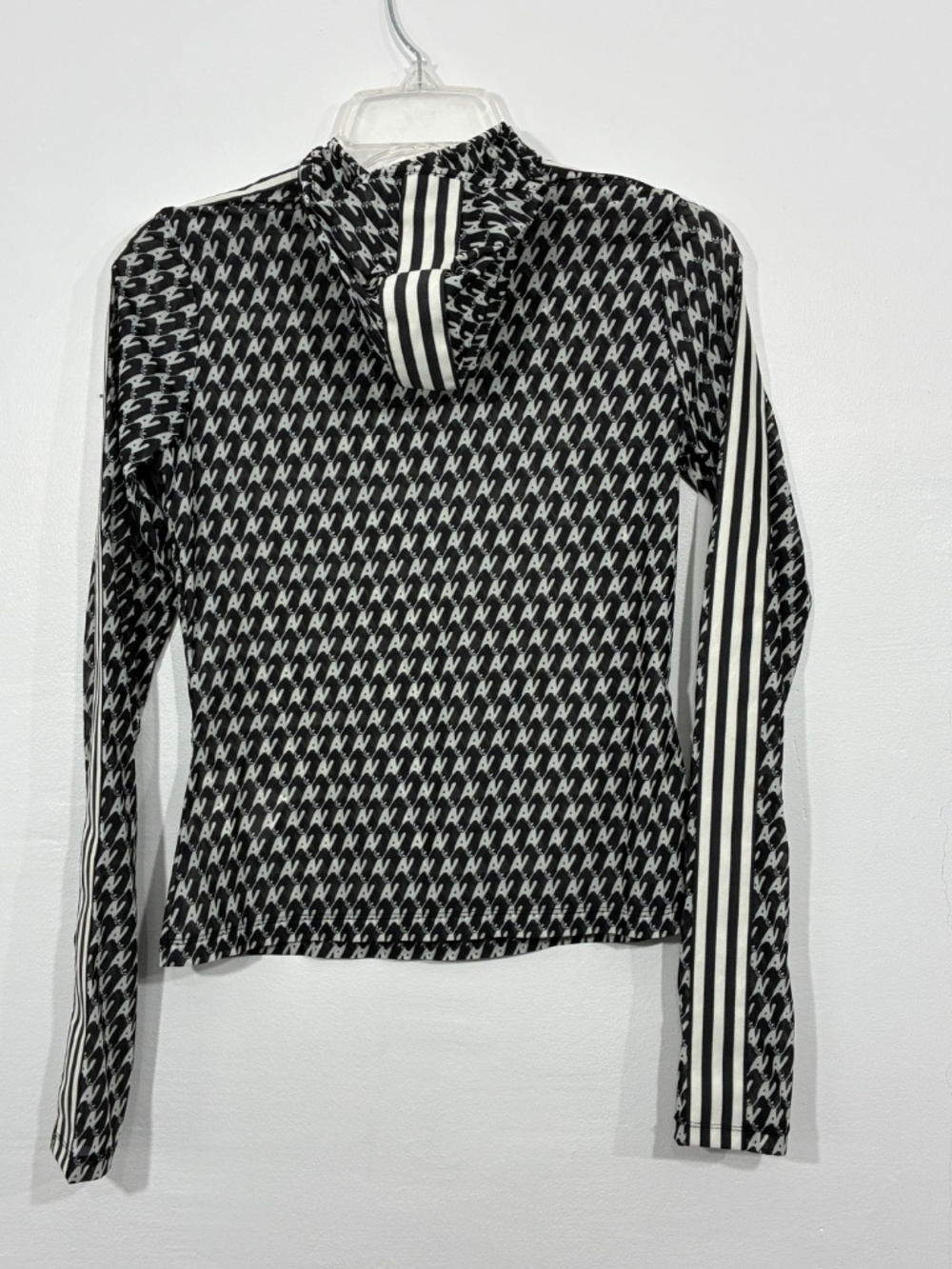Adidas Originals Avavav Large Mesh Hoodie Thumbholes 3 Stripes JP4854 Cybercore - Picture 8 of 14